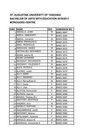 baed direct and remedial allocation finale - Saint Augustine ...