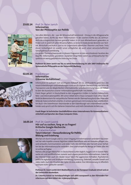 Das Programm 1. Halbjahr 14 als PDF-Download - Tele-Akademie