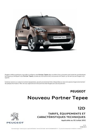 CT Nouveau Partner Tepee 12D v1.0.xlsx - Peugeot
