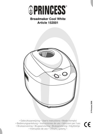 Breadmaker Cool White Article 152001 - Princess