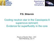 Cooling neutron star in the Cassiopeia A supernova remnant ...