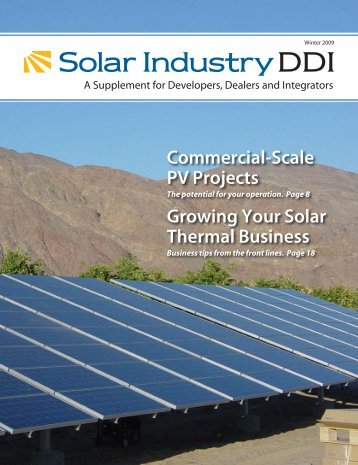 Commercial-Scale PV Projects Growing Your Solar Thermal Business