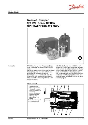 Nessie® Pumpen typ PAH 4/6 3, 10/12 5 für Power Pack ... - Danfoss