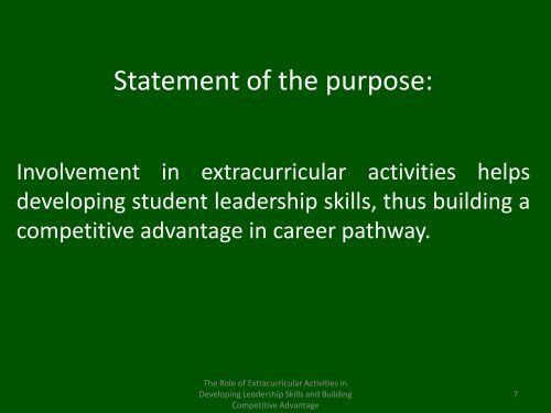 The Role of Extracurricular Activities in Developing Leadership ...