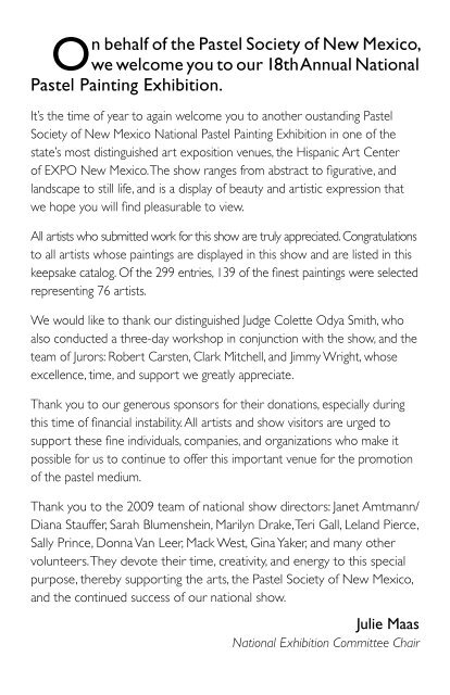 18th Annual National Pastel Painting Exhibition - Pastel Society of ...