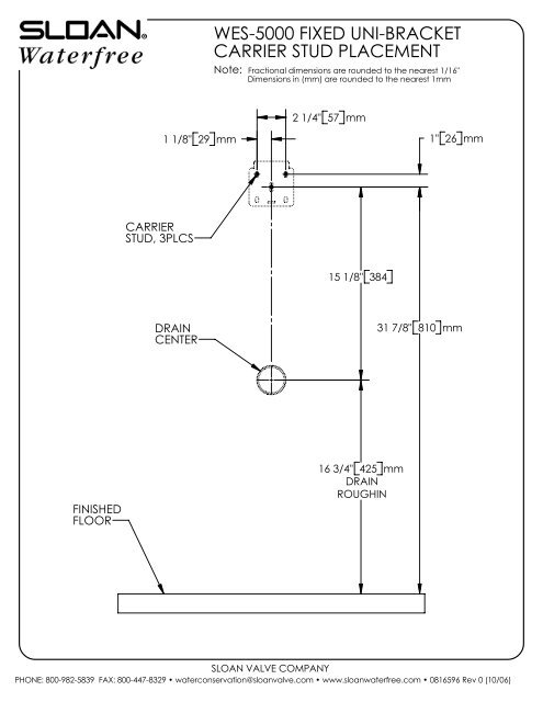 WES-5000 Stud Placement Installation Instructions - Sloan Valve ...
