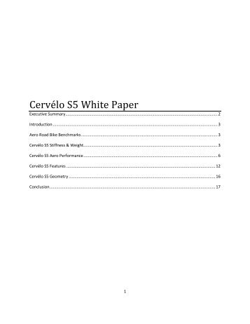 Cervélo S5 White Paper - Cervelo Cycles