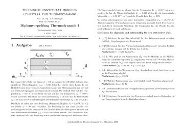 Wintersemester 2008/2009 - Lehrstuhl fÃ¼r Thermodynamik ...