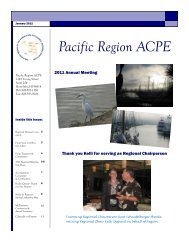 2012 Meetings - Pacific Region ACPE