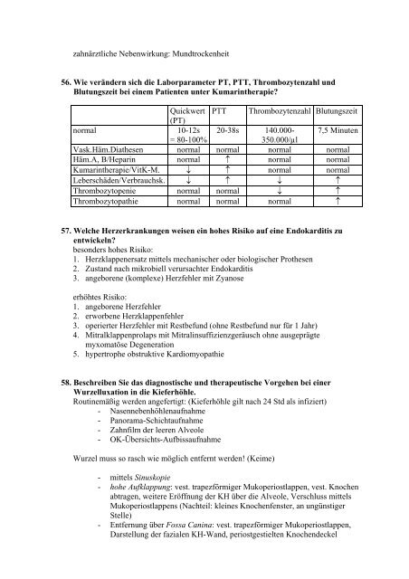 Altklausur OP I – viele Fragen + Antworten