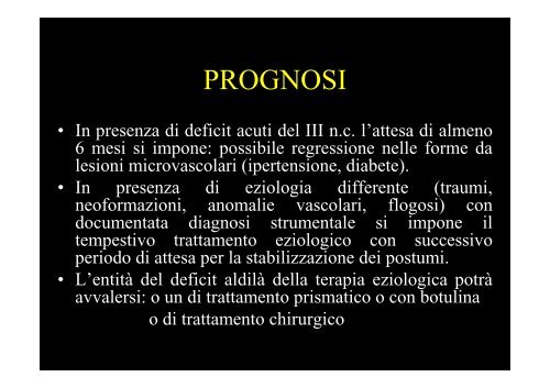 Diplopia nelle paresi e nelle paralisi del nervo oculomotore