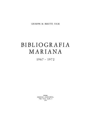 bibliografia mariana 1967- 1972 - Centro di Cultura Mariana