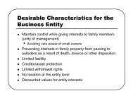 Desirable Characteristics for the Business Entity