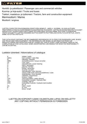 Merimoottorit / Marine - M-Filter Oy