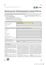 Antragsformular - Die SWISS Miles & More Kreditkarten