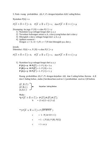 5. Pada ruang probabilitas ),,( PF ÃŽÂ© dengan kejadian ... - Blog Staff UI