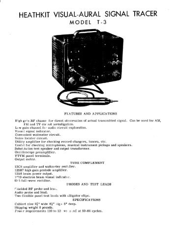 heathkit visual-aural signal tracer model t-3 - Tubular Electronics