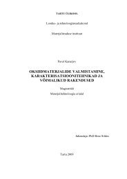 oksiidmaterjalide valmistamine, karakterisatsioonitehnikad ja ... - Tartu