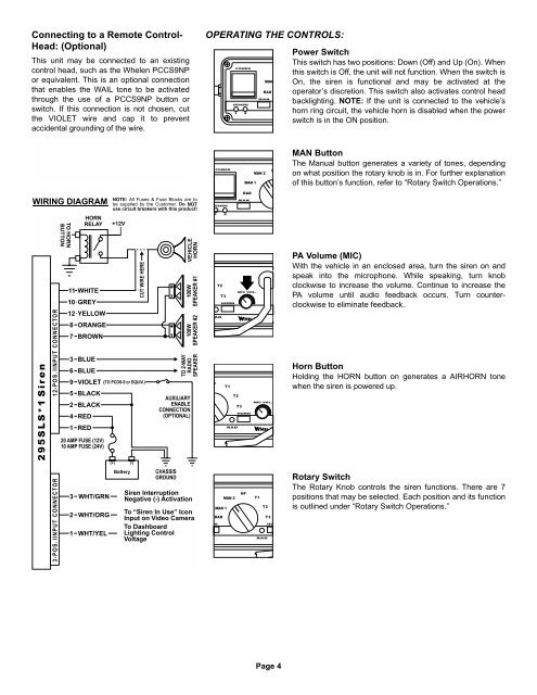Whelen Siren Wiring Diagram - General Wiring Diagram