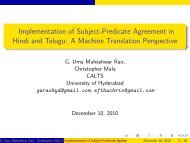 Implementation of Subject-Predicate Agreement in Hindi and Telugu ...