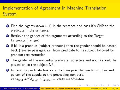 Implementation of Subject-Predicate Agreement in Hindi and Telugu ...