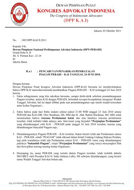 Kongres Advokat Indonesia The Congress Of Indonesian