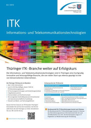 und Telekommunikationstechnologien Thüringer ITK - Invest in ...