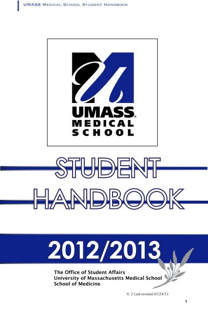 STUDENT HANDBOOK - University of Massachusetts Medical School