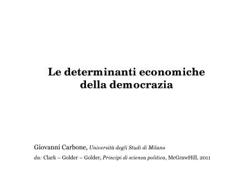 Le determinanti economiche della democrazia - Dipartimento di ...