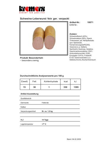 Schweine-Leberwurst fein ger. verpackt