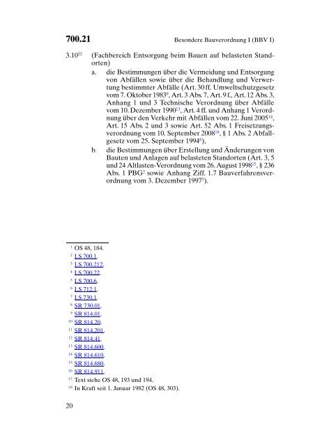 700.21 Besondere Bauverordnung I (BBV I)61 - LexFind