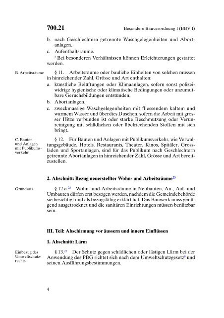 700.21 Besondere Bauverordnung I (BBV I)61 - LexFind