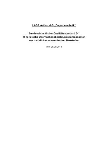 Bundeseinheitlicher Qualitätsstandard 5-1 Mineralische ... - LAGA
