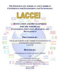 INNOVATION AND DEVELOPMENT FOR THE AMERICAS ... - laccei