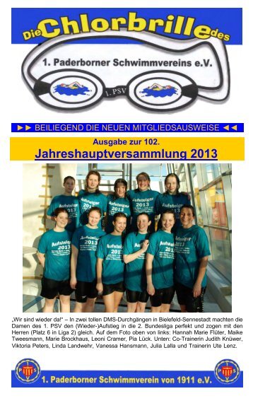 Chlorbrille 2013 - 1. Paderborner Schwimmverein