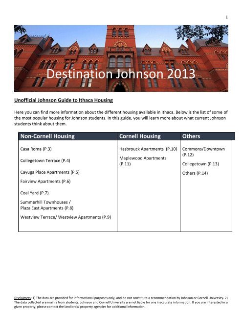 2013 DJ Housing Guide - Johnson Graduate School of Management ...