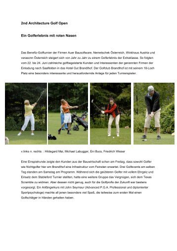 2nd Architecture Golf Open Ein Golferlebnis mit roten ... - Winkhaus