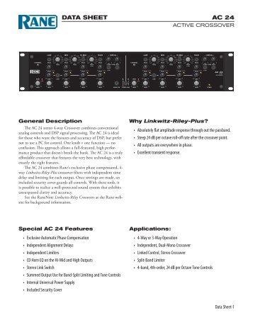 AC 24 Data Sheet - Audio Tech