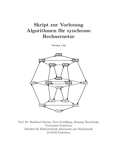 Skript zur Vorlesung Algorithmen fÃ¼r synchrone Rechnernetze