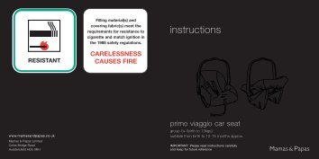 Primo Viaggio Car Seat instructions - Mamas & Papas