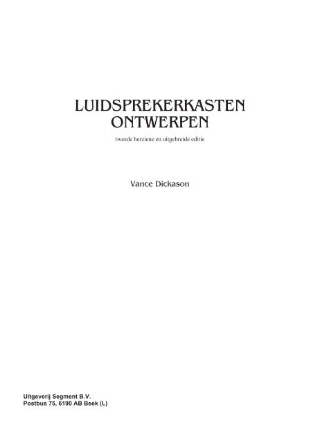 LUIDSPREKERKASTEN ELEKTOR.nl