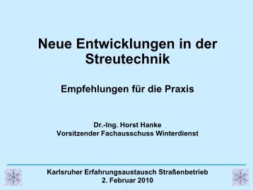 Neue Entwicklungen in der Streutechnik