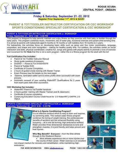 Fundamental Instructor Certification - WaterART Fitness International