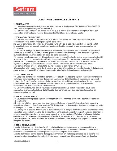 Conditions générales sfam