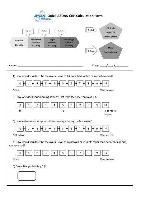 Download the quick ASDAS-CRP calculation form - ASAS