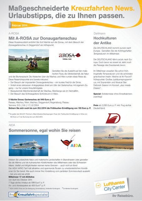 Steffen's Lufthansa City Center - Cruise Traveller Report Feb14