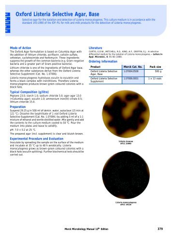 Oxford Listeria Selective Agar, Base - mibius