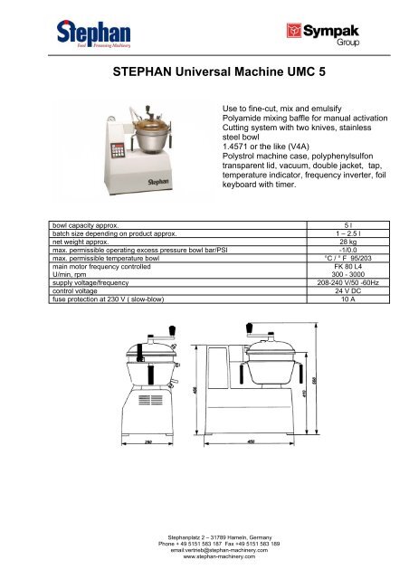 STEPHAN Universal Machine UMC 5
