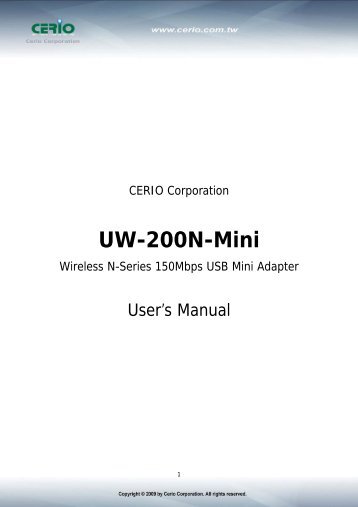 Manual Download - CERIO Corporation