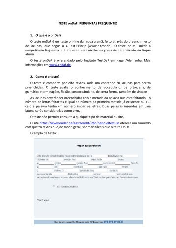 TESTE onDaF: PERGUNTAS FREQUENTES 1. O que Ã© o ... - Daad
